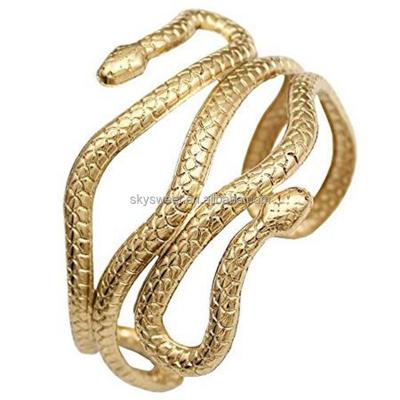 China European Cleopatra Swirl Snake Arm Cuff Bracelet Open Bangle Bracelet for sale