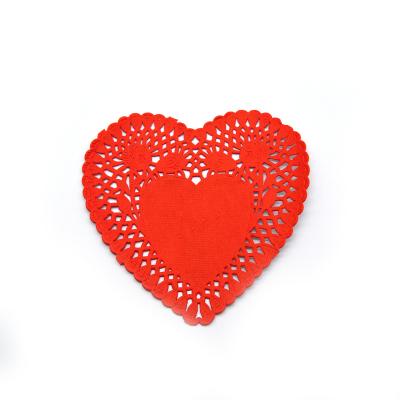 China Cheap Factory Supply Sustainable High Quality Easy To Clean Colorful Heart-shape Paper Placemats for sale