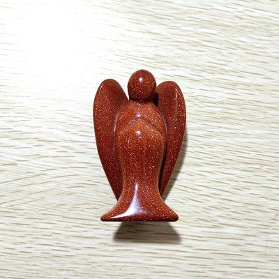 China China Sandstone Gemstone Carving Stone Angels Wholesale Cute Red Sandstone Small Angel Figure For Sale for sale