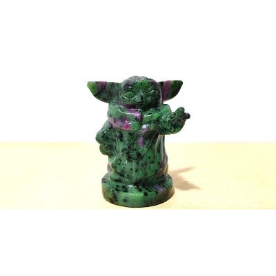 China China Yoda Toys Carving Wholesale Beautiful Rubys Zoisite Yoda Statue for Gifts or Decoration for sale