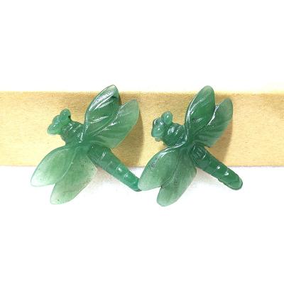 China China Green Small Aventurine Crystal Carving Dragonfly Charm Carving Wholesale Beautiful Animals On Sale for sale