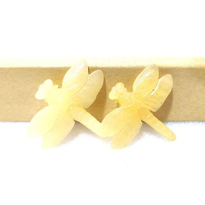 China Wholesale High Quality Yellow Aventurine Yellow Jewelry From China Aventurine Healing Crystal Dragonfly Charm Carving for sale