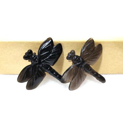 China China Obsidian Carving Wholesale Beautiful Obsidian Crystal Carving Dragonfly Crystal Stone Ice For Sale for sale