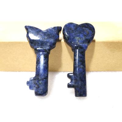 China China Cut Key Wholesale High Quality Raw Gemstone Sodalite Stone Processing Sodalite Key Cutting for sale