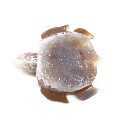 China Cute Geode Crystal Stone Turtles For Sale China Agate Crystal Turtle Statues Carving Wholesale Druzy for sale