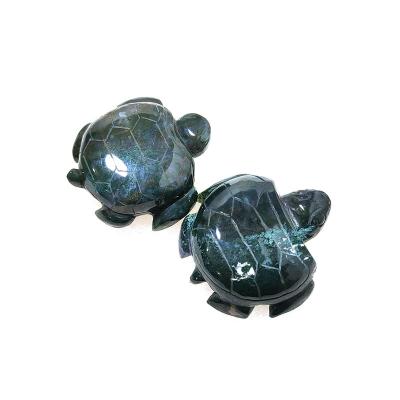 China China Moss Agate Carving Wholesale Natural Gemstone Carving Tortoise Animal Carving On Sale for sale