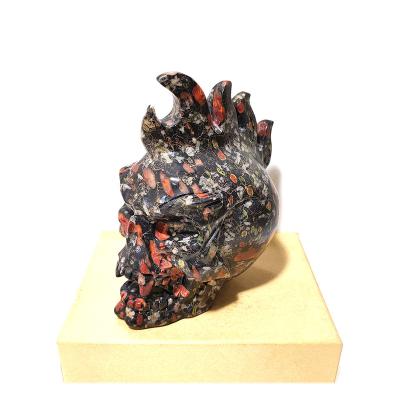 China Professional China Manufacture Fire Skulls Carved Quartz Crystal Carving Crafts for sale