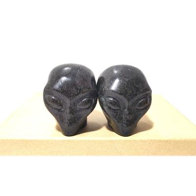 China China High Quality Black Gemstone Hand-carved Black Quartz Alien Skulls For Wholesale for sale