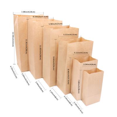 China Recyclable wholesale bread kraft paper bag for bread food logo custom size paper bags for food take away for sale