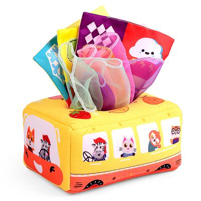 China Tear Not To Lumps But To Custom Cloth Bite Tissue Box Baby Toys Quiet Busy Finger Exercise Soft Early Educational Toys for sale