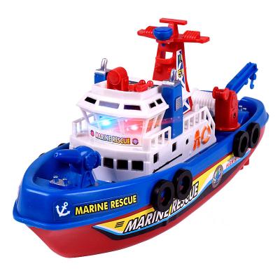 China Marine Rescue Boat Toy Electric Firefighting Boat Speedboat Toy with Light and Lighting Sound Toys for Kids for sale