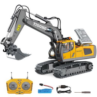 China Light Music Alloy Excavator Remote Control Bulldozer Unloading Truck Children's Construction Vehicle Toys for sale