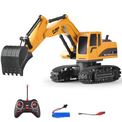 China Light Music Alloy Excavator Remote Control Bulldozer Unloading Truck Children's Construction Vehicle Toys for sale