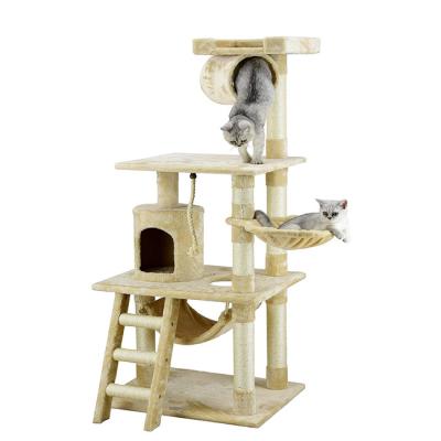 China Free Sample Cat Tree Tower Condo Play House Pet Scratch Sustainable Post Kitten Furniture for sale