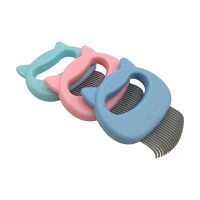 China Sustainable Pet Hair Removal Massage Hairbuster Comb Cat Face Shell Comb for sale