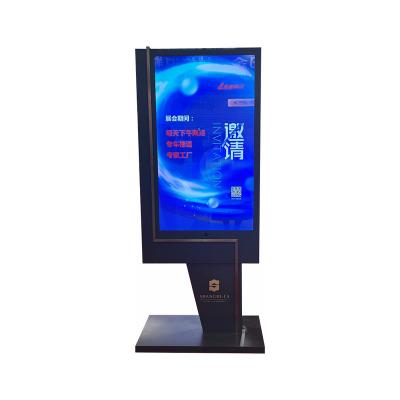 China Best Selling 2023 Smart Split Screen Device Floor Stand Kiosk Advertising Totem Led Advertising Screen Display Screen Lcd Advertising Displayer for sale