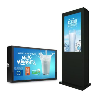 China 32inch split screen lcd smart battery operated billboard display portable digital signage and displays for shopping mall for sale