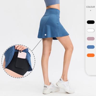 China 2021 Summer women's culottes two tennis short skirt pocket quick-drying fitness running sports breathable loose pieces for sale