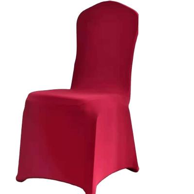 China Plain Wholesale Velvet Polyester Stretch Solid Color Chair Cover For Dining Use for sale