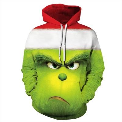 China Wholesale Anime BTS 3D Grinch Christmas Anti Shrink Printing Women Plus Size Men's Hoodies and Sweatshirts for sale