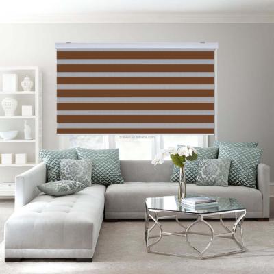 China UV Window Blinds Zebra Horizontal Shades Zebra Double Protection Roller Blinds for sale