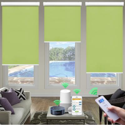 China Home UV Smart Curtain Google Protection Tuya APP Google Protection Alexa Control Motorized Blackout Roller Remote Control Window Shade for sale