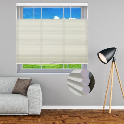 China UV Protection Top Bottom Bottom Up Shades Luxury Cordless Cellular Honeycomb Blind For Home Decoration for sale