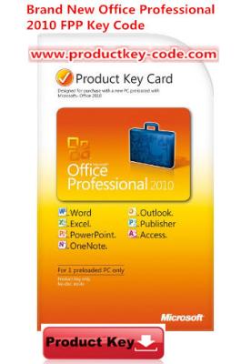 China Llave de la activación del producto de Microsoft Office para las PC dominantes 2010 de la oficina del producto a estrenar FPP 2 del profesional en venta