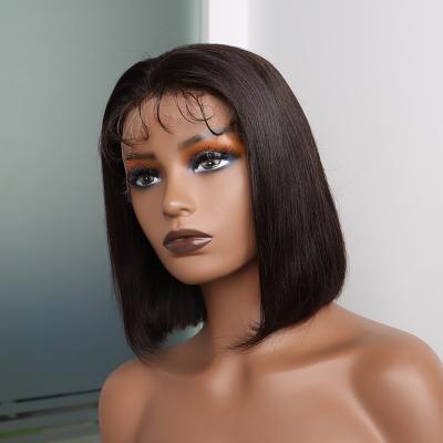 China 100% Lace Frontal Bob Wigs Straight 4X4 13X4 HD Cheap Short Virgin Brazilian Hair Body Wave Front Short Bob Wigs for sale