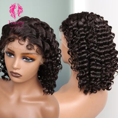 China Body Wave Raw Deep Wave Bob Wig Brazilian Human Hair Lace Front Wigs, 100% Unprocessed Virgin Short Bob Wigs With Baby Hair for sale