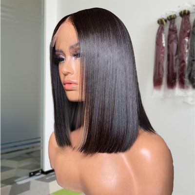 China Wholesale 12A Body Wave Double Drawn Wigs Short Hair Lace Front Virgin Hair Bob Wigs For Black Women Brazilian for sale