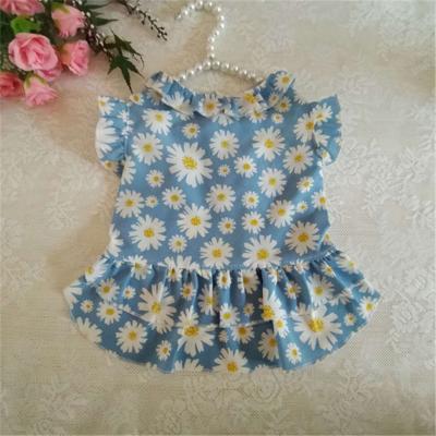 China Floral Stocked Hawaiian Style Dog Dresses For Small Dogs Pet Cat Clothes Puppy Clothing Summer Breathable Costume Pineapple Skirt for sale