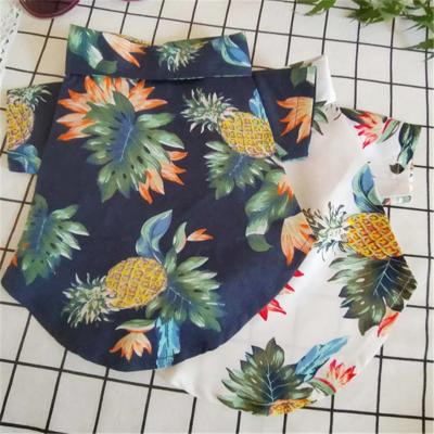 China Spring Summer Dog Clothes Stocked Puppy Clothes Medium Small Shirt Cat Golden Pet Accessories Dog Beach Pineapple for sale