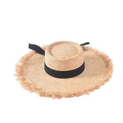 China 2020 new style natural grass high quality fashion plain dyed floppy straw hat for women beach for sale