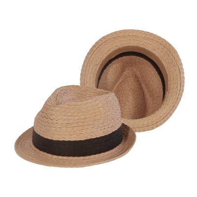 China Cheap Soft Wide Brim Dobby Sun Hat Ladies Beach Straw Fedora Summer Foldable Paper Straw Hat for sale