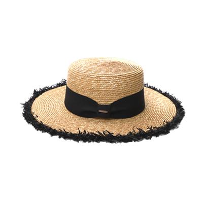 China Wholesale summer wheat big brim flat straw hat vented china straw hat fashion for women sun for sale