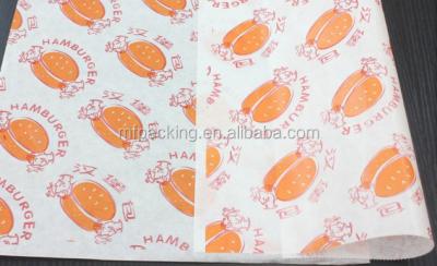 China Customized waterproof printing pe coated paper sheet, food wrapping paper for hot dog/fast food for sale