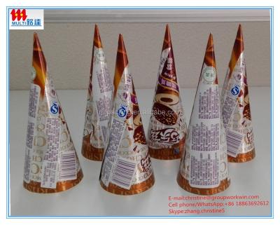 China Waterproof Aluminum Foil Paper Cone For Ice Cream Packaging for sale