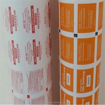 China Eco-friendly printed high quality laminated aluminum foil/paper/pe film for alcohol swab for sale