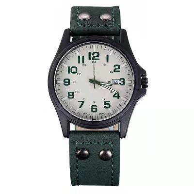 China High Quality Water Resistant Green Belt Fashionable Quartz Watches Stainless Steel Back Japan Movt Men Luxury Leather Watches for sale