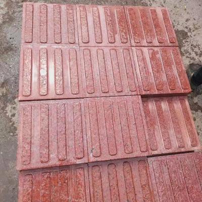 China Factory Direct Selling Chinese Natural Red Granite The Blind Road Curbstone Garden Landscape Stone for sale