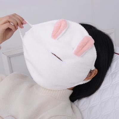 China Child-Proof New Arrival Cozy Fluffy Soft Earhook Facial Hot Cold Compress Towel Wide Range of Uses Wholesale Reusable Cloth Spa Facial Mask for sale