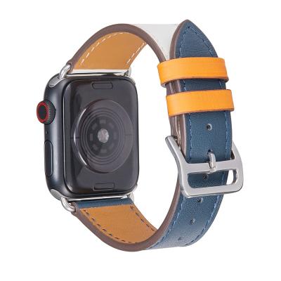 China Leather Bands Compatible with Apple Watch Band 38mm 40mm 41mm 42mm 44mm 45mm, Top Grain Leather Strap Compatible for Men Women iWatch SE for sale