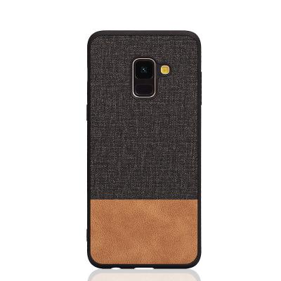 China Fanshion For Samsung Galaxy A8 2018 A8PLUS 2018 Case Cover Luxurious Fabric PU Back Cover Phone Leather Case Wholesale for sale