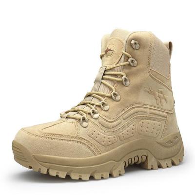 China Outdoor High Top Shoes Men's Leather Boots Autumn Winter Man Desert Boots Waterproof Special Force Military Tactical Combat Work Boots for sale