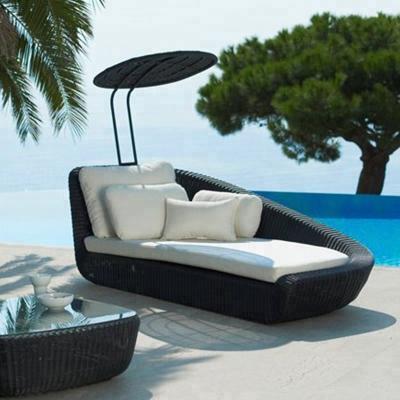 China Outdoor Sun Sofa Wicker Rattan Patio Sun Bed SCLC-050 for sale