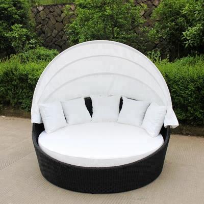 China Outdoor Wicker Sun Sofa Rattan Sun Bed SCRB-001 for sale