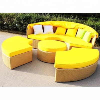 China High Quality Cheap Custom Made All Weather Outdoor Sun Sofa Rattan Sun Bed for sale