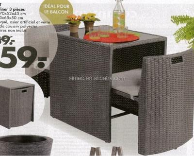 China Garden Set Rattan Cube Dining Table and Chair for sale