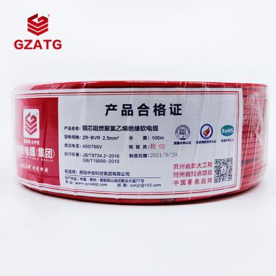 China High Quality Flexible Electrical Home Cable Connecting And Control Single Core Copper Wire BV/BVR/ZR-BVR 300/500V Wires for sale